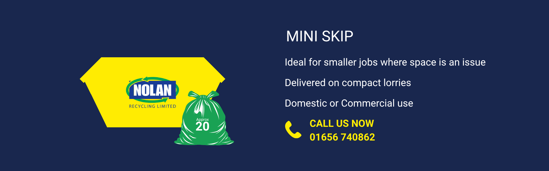 Nolan Recycling mini skip which will hold approx. 20 refuse bags for recycling