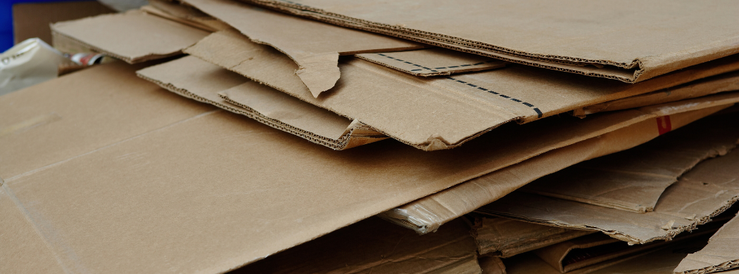 image of cardboard boxes awaiting recycling
