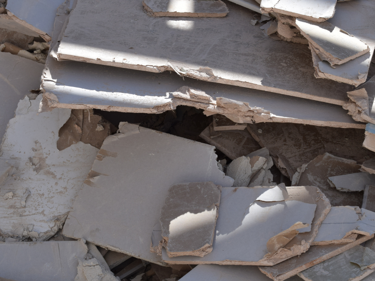 Image of plasterboard awaiting recycling at Nolan Recycling